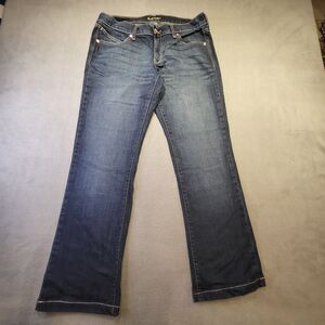 Old Navy Jeans Womens 8 Blue The Diva Low Rise Bootcut Stretch Distressed Denim